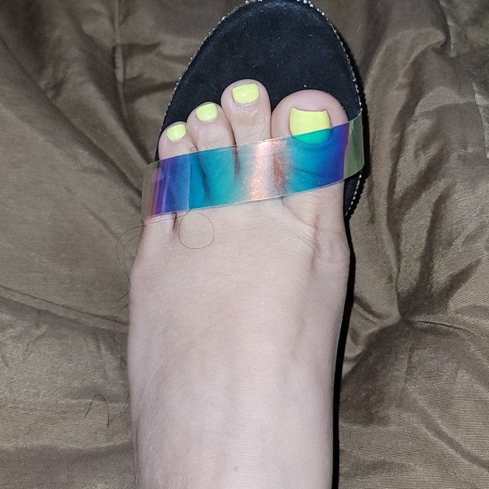 Cape Robbin Chunky Heel Rhinestone Sandals - Picture 10 of 10
